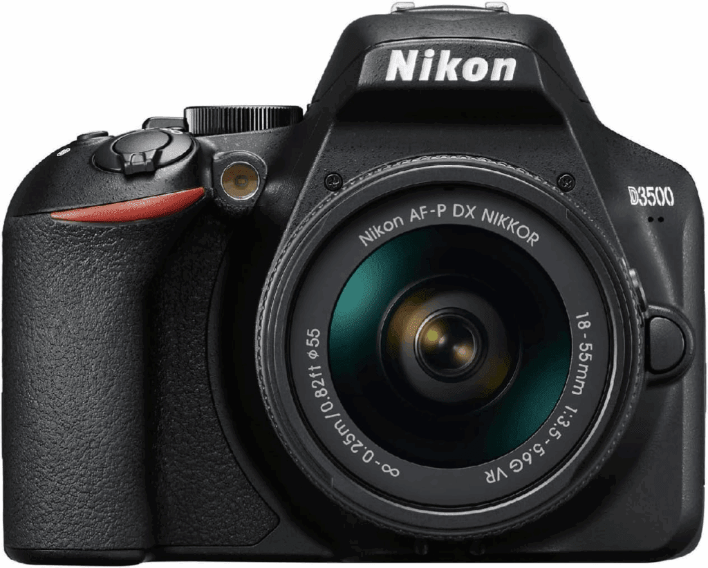 Nikon D3500 24.2MP DSLR Camera + AF-P DX 18-55mm VR NIKKOR Lens Kit + TRD ® 20 Piece Digital Essential Kit